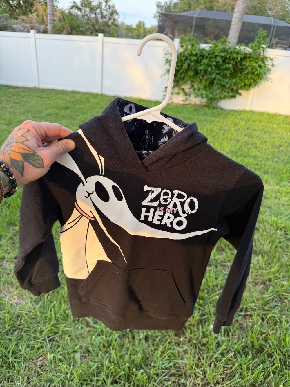 Disney Black Zero Is My Hero Hooded Sweatshirt with White Graphic